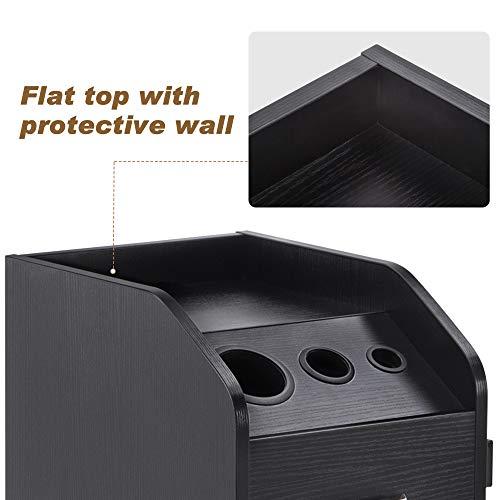 BarberPub BarberPub Beauty Salon Trolley Storage Cart Hair Dryer Holder Stylist Equipment with Lockable Rolling Wheels, Drawer (Black)