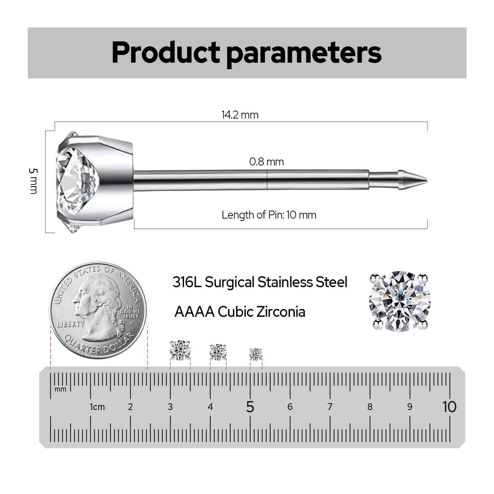 SugarTang SugarTang Ear Piercing Gun Kit | Disposable Ear Piercing Kit Made in 316L Surgical Stainless Steel with Cubic Zirconia | At Home Self Ear Piercer Kit with Earrings Stud