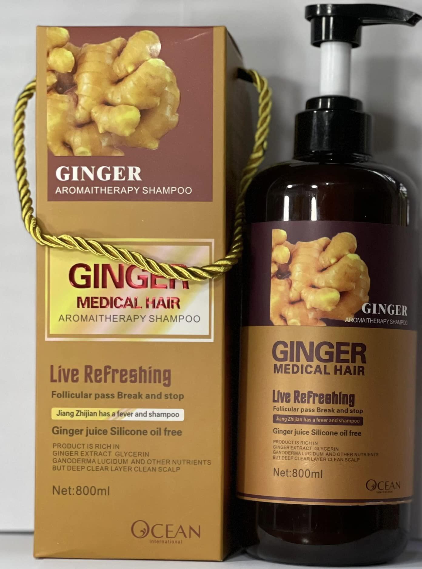 Generic GINGER MEDICAL HAIR SHAMPOO, Promotes Hair Strength & Thickness with increased volume & reducing breakage (800 ML) WITH HERBAL INGREDIENTS (Shampoo), 27.0 Fl Oz, 1