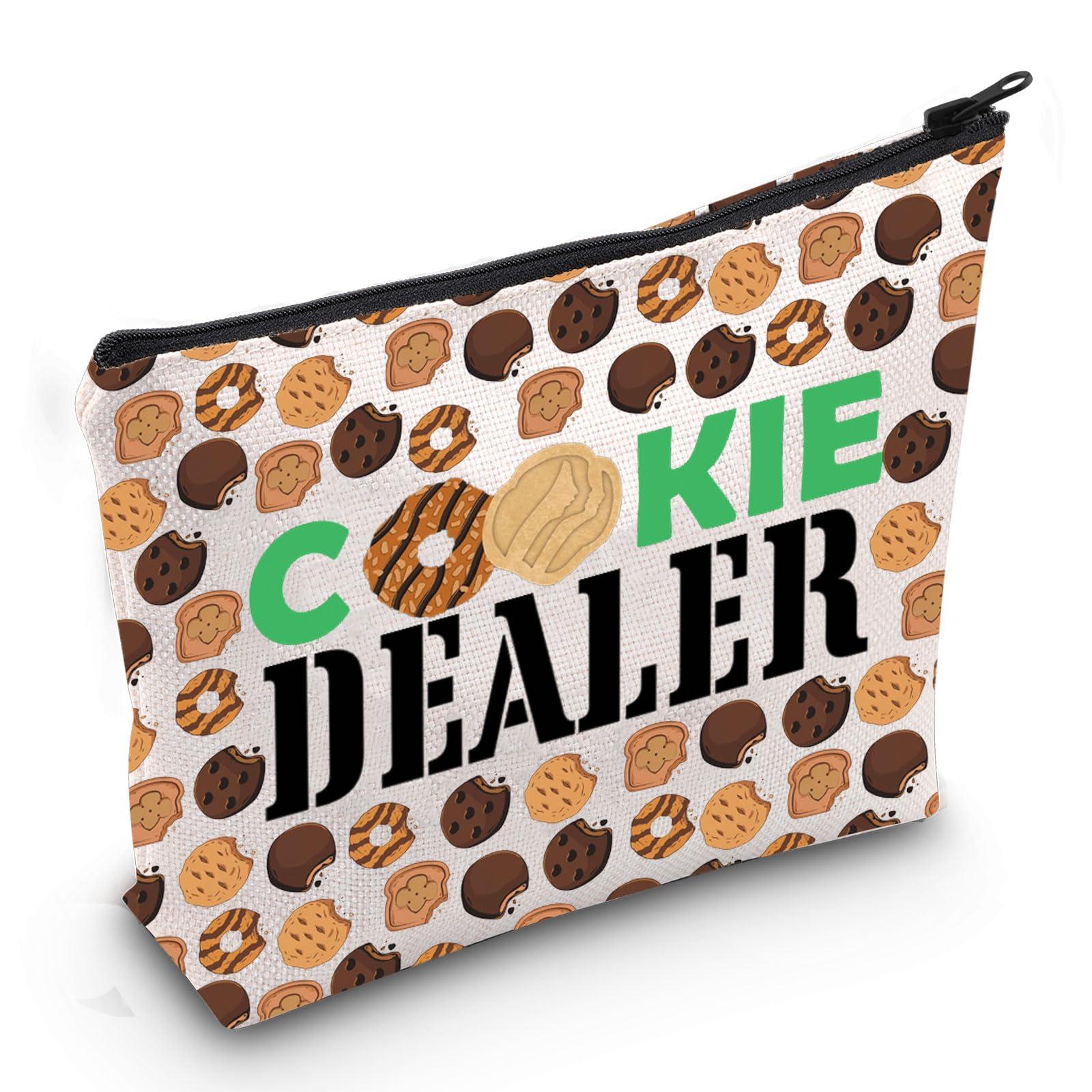 JXGZSO JXGZSO Girl Scout Cookie Cosmetic Bag Cookie Dealer Makeup Pouch Girl Scout Mom Gift (Cookie Dealer Bag)