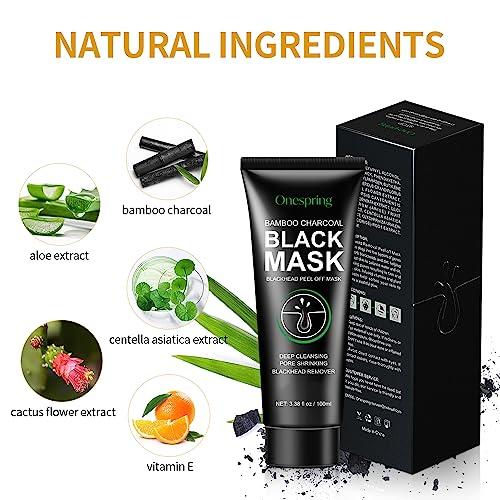 Onespring Onespring Blackhead Remover Mask, Peel Off Black Mask for Men and Women, Purifying Charcoal Face Mask for Deep Cleansing Blackheads, Dirt, Pores, Excess Oil (3.38 fl. oz)