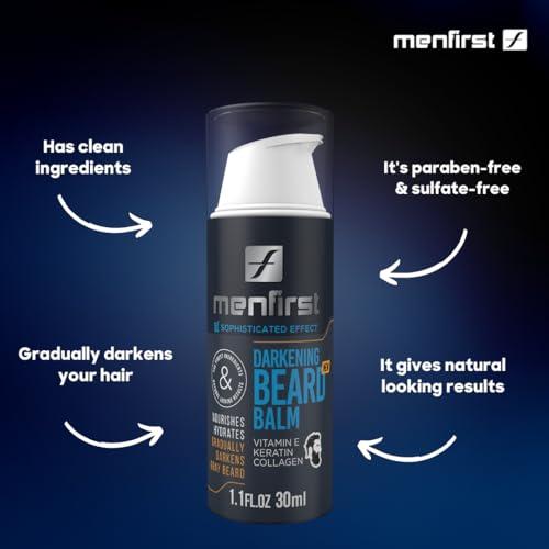 MENFIRST MENFIRST Gradual Gray - Good Bye Gray Hair- 3-in-1 Shampoo, Conditioner, Beard Wash, Beard Balm and Hair Pomade for Dark Shades - 5 Pack Bundle
