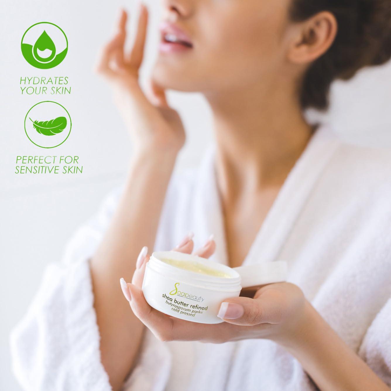 Soapeauty Soapeauty 100% Pure Refined African Shea Butter - Cold Pressed, Odorless - Pure Moisturizer for Skin & Hair - Ethically Sourced from Ghana | 12 oz