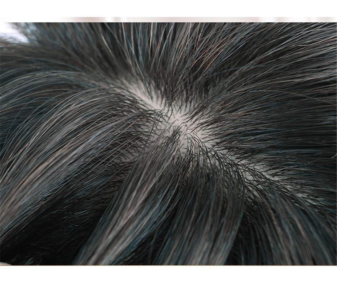 Susanki 100% Real Human Hair Crown Topper Hair Pieces for Women with Thinning Hair, Susanki 6" x 6.7" Silk Top Hair Toppers with Clip on, 10" Off Black