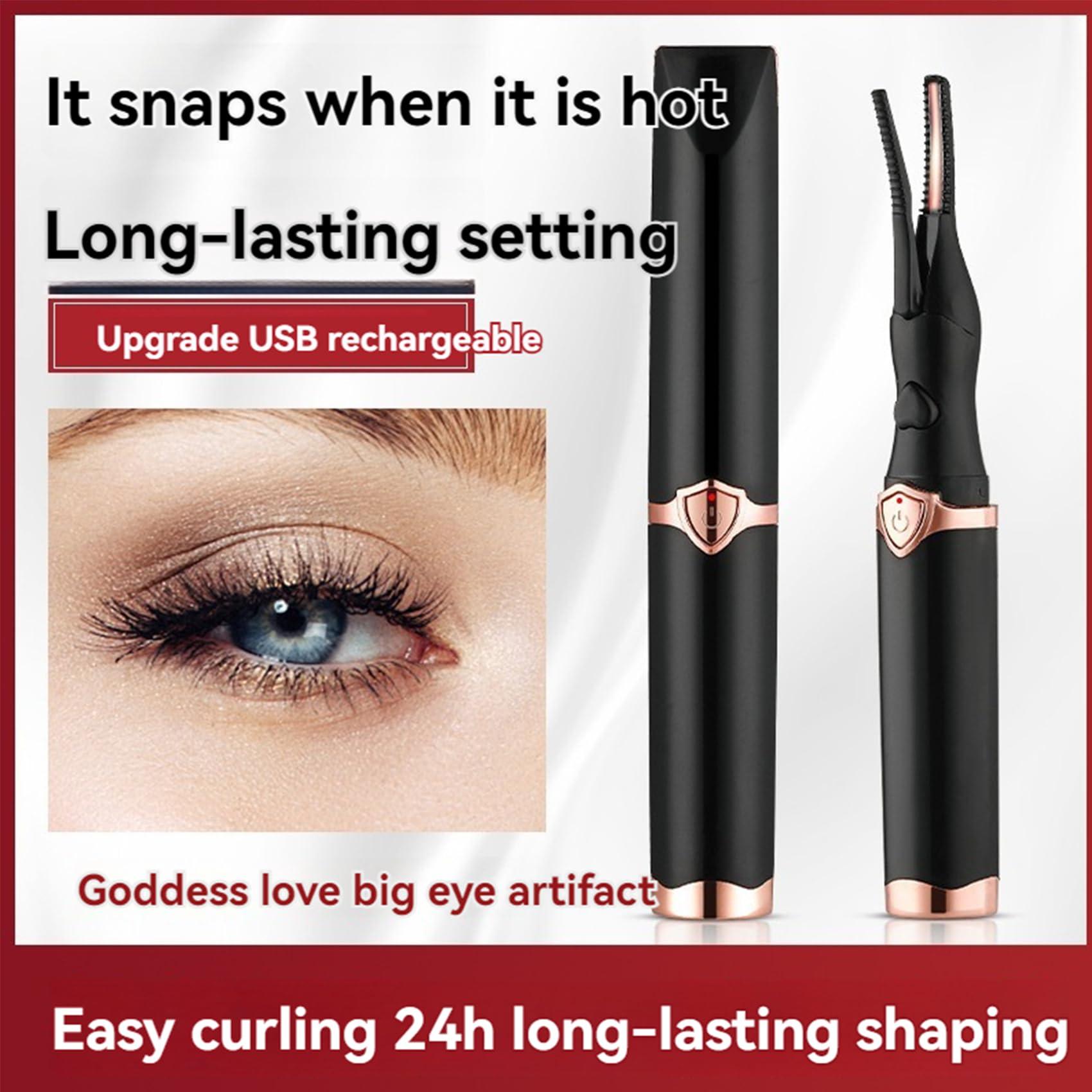 NinthAvenue Basics Heated Eyelash Curler, Electric Eyelash Curler for Instant Glam, Heated Lash Curler, Portable Mini USB Rechargeable Finalize Eyelash Tool,Blink & Dazzle,24 Hours Long Lasting, 3 Heat Modes (White)