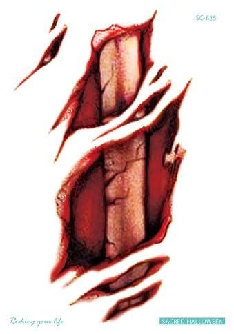 Generic Temporary Tatoo Tattoo Sticker Happy Halloween Scar Lips Smile Flash Tatto Hand Foot Waterproof Tattoos For Men Women Kids