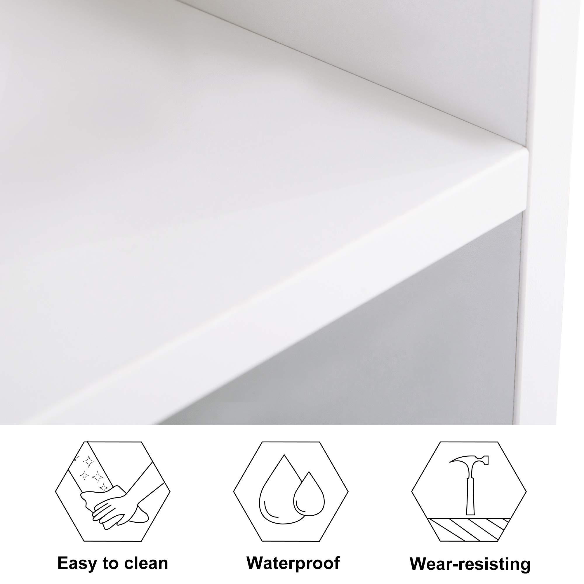 BarberPub BarberPub Wall Mount Hair Styling Salon Station with Mirror Beauty Salon Spa Equipment Set with 3 Hair Dryer Holders 3036 (White)