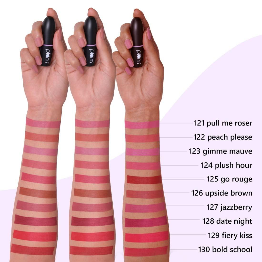 Plum Plum Matterrific Lipstick Highly Pigmented Nourishing & Non Drying 100% Vegan & Cruelty Free (1 Count (Pack of 1)) (Peach Please - 122 (Peachy Brown Nude))