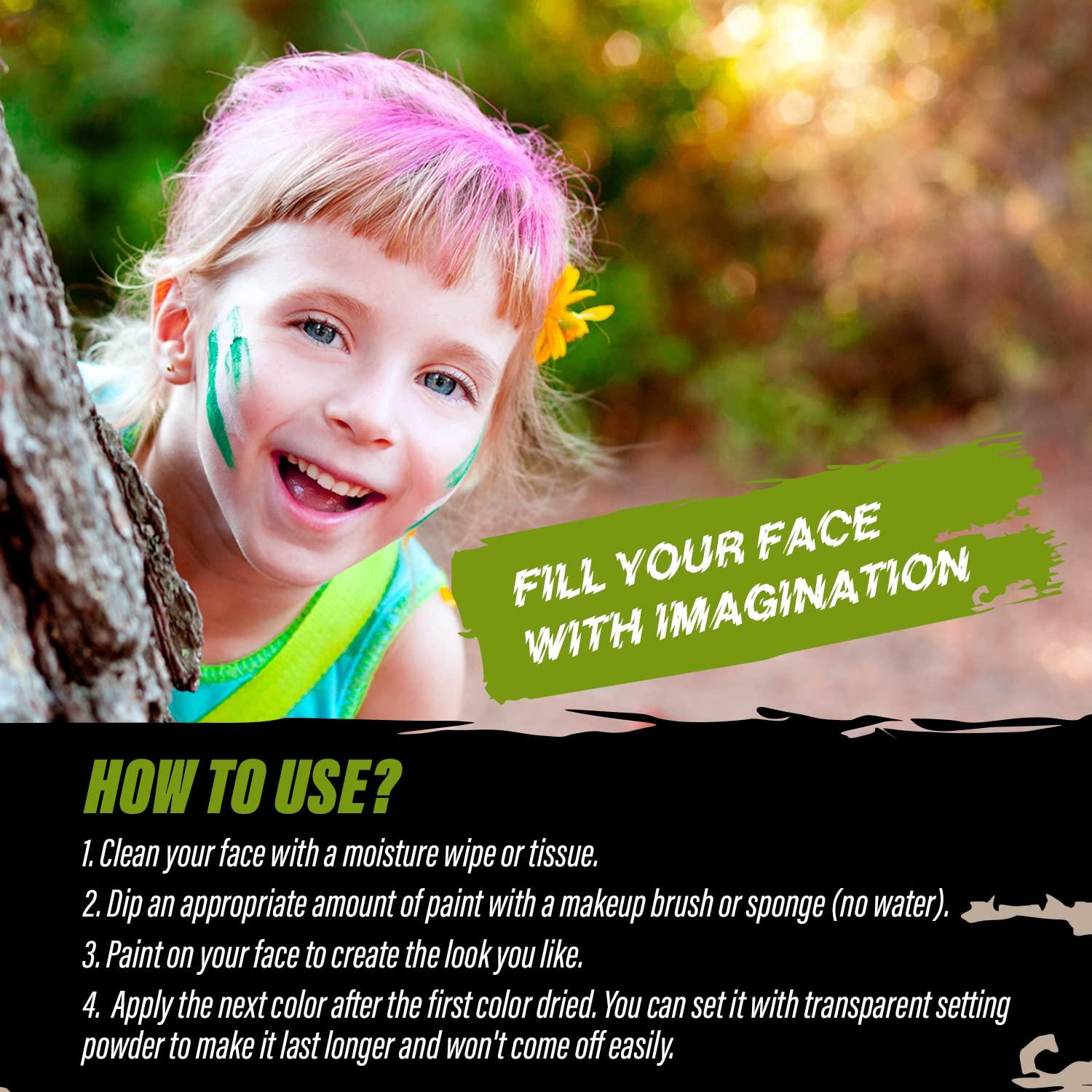 MANIC PANIC MANIC PANIC Goth White Cream To Powder Foundation Bundle with Poison Ivy Green Face & Body Paint Makeup