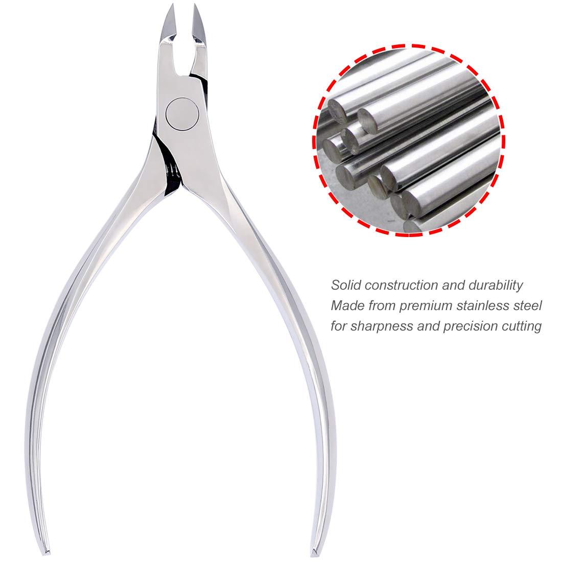 SZQHT Nail Clippers, SZQHT Precision Toenail Clipper Tool for Thick or Ingrown Toenails Heavy Duty Stainless Steel Toe Nail Clippers Includes Safety Tip Cover