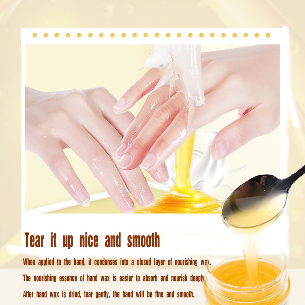 visualsource visualsource Honey Milk Hand Wax Mask Moisturizing Hands Paraffin Peel Off Wax Hydrating Nourishing Hand Repair Skin Hand Film Cream Exfoliating Calluses For Cracked Hands,Dry,Aging Hands