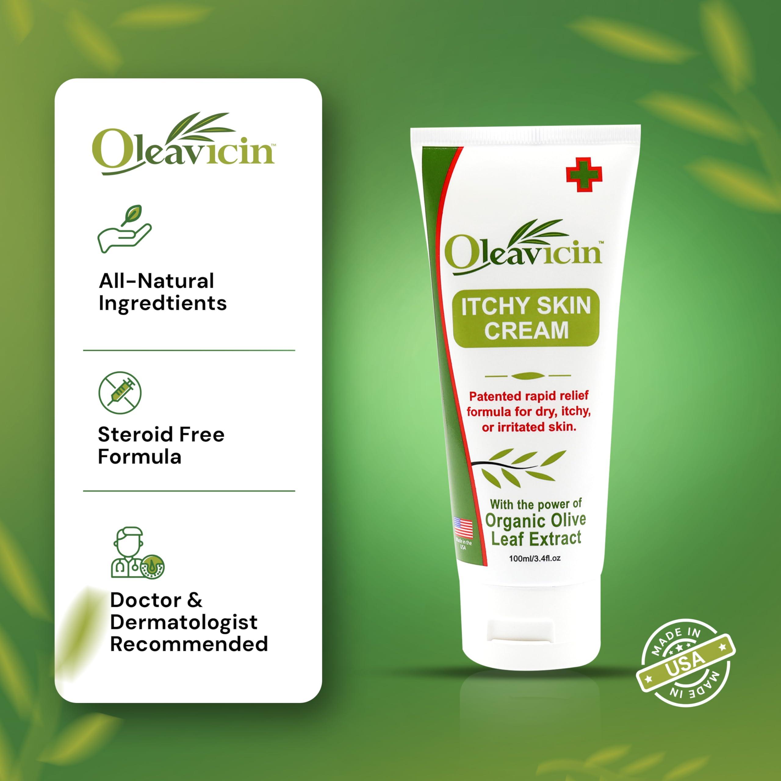 Oleavicin Oleavicin Extra Strength Anti Itch Cream for Dry Skin Relief - Anti Fungal Lotion for Itchy Skin - Fast Acting Anti Itch Cream for Lasting Itch Relief