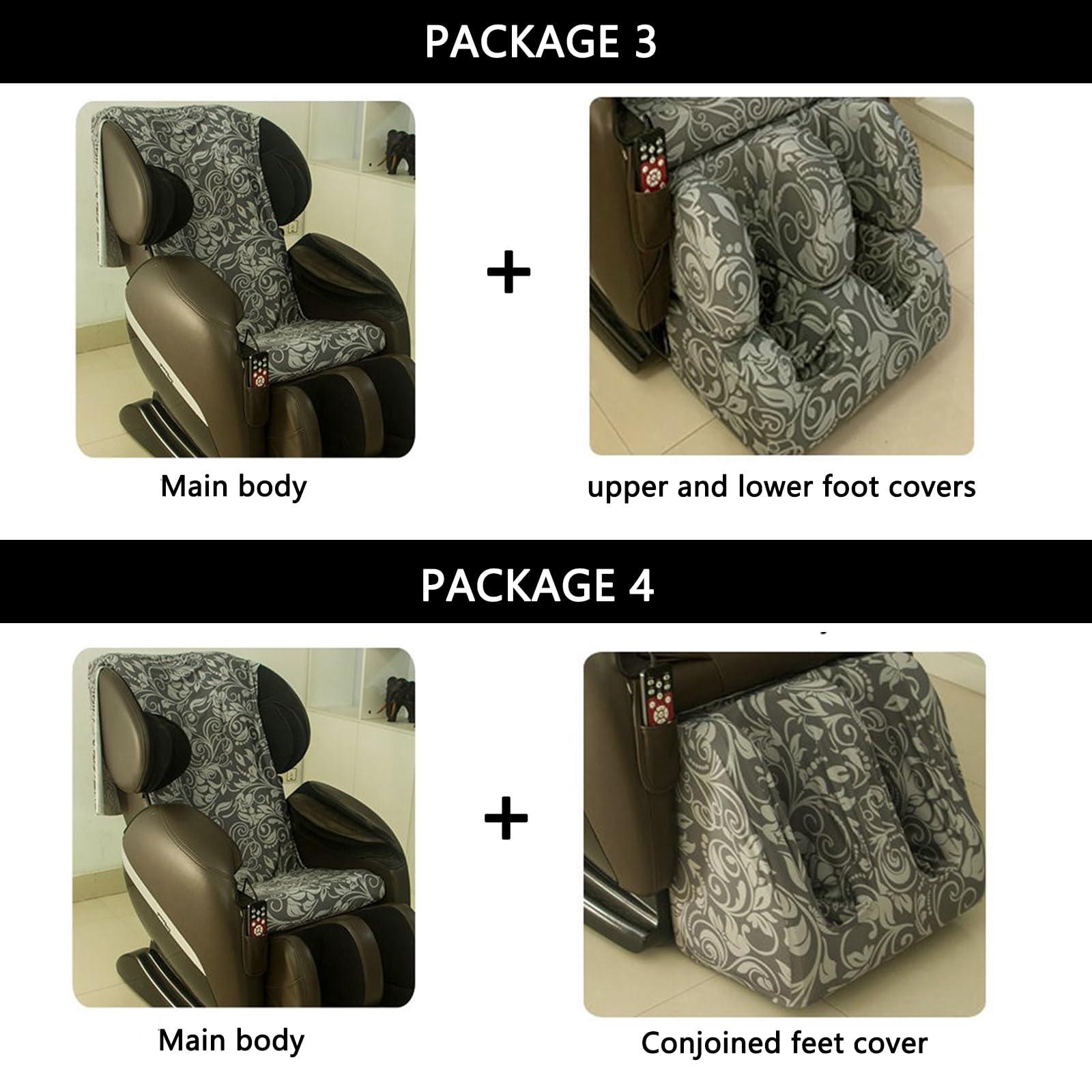 Generic Full Body Shiatsu Zero Gravity Chair Covers, Massage Recliner Chair dustproof Cover, Super Soft Stretch Fabric Dustproof Cover,Package 4