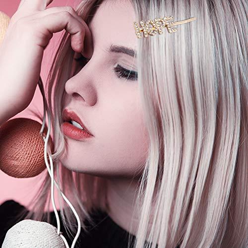 Chinco 6 Pieces Word Letter Hair Clips Rhinestones Hair Barrettes Crystal Bobby Pins for Women Girls Hair Accessories