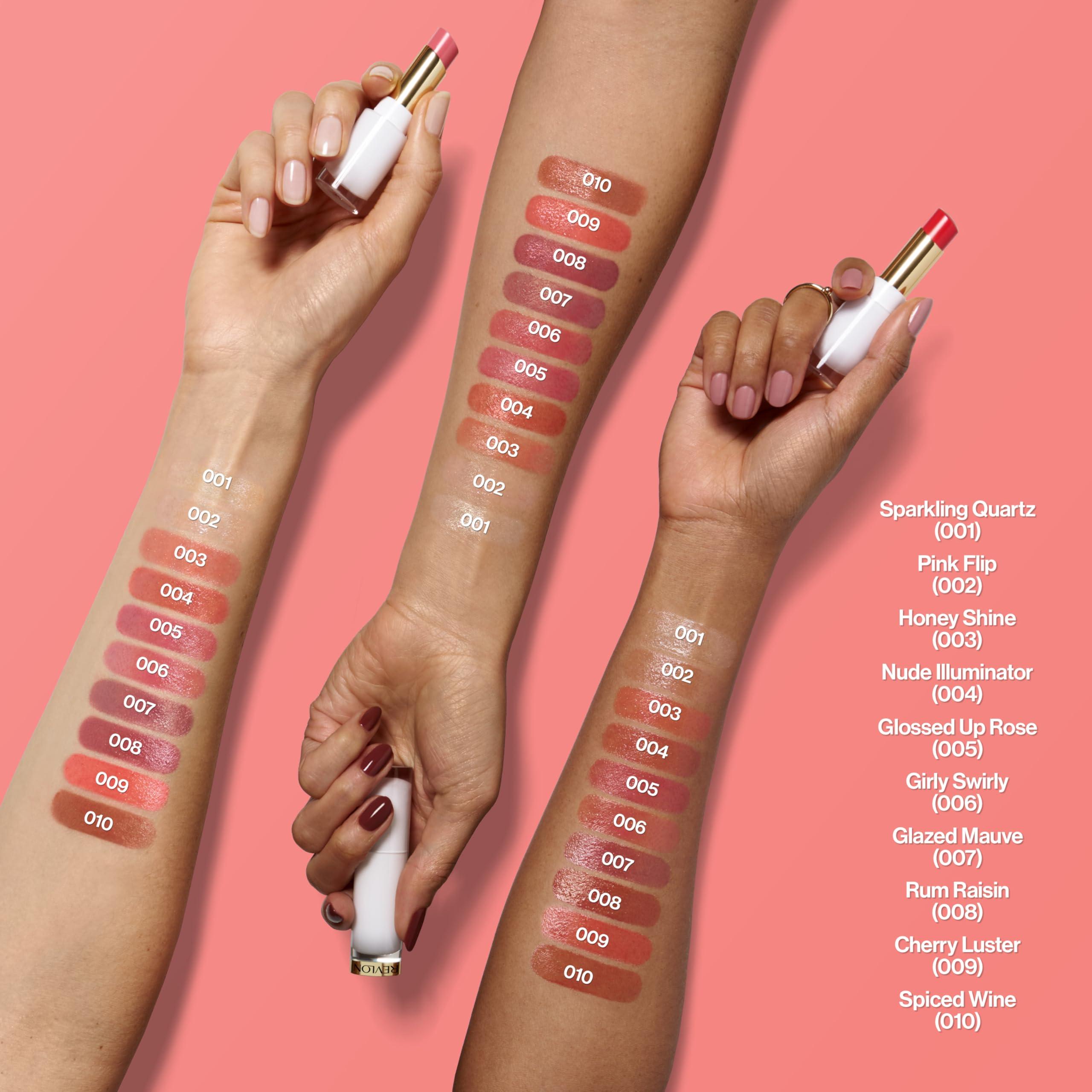 REVLON REVLON Super Lustrous Glass Shine Balm, Hydrating Tinted Lip Balm, Sheer, Glossy Shiny Finish, 003 Honey Shine, 0.11 oz