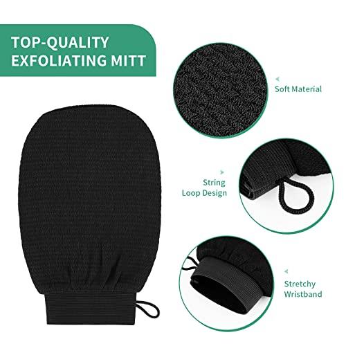 BiJun BiJun Exfoliating Glove Moroccan Kessa Scrub Exfoliating Gloves Deep Exfoliating Mitt Body Scrub Premium Scrub Wash Mitt Body Skincare at Home Shower or Bath Exfoliating Mitts for Dead Skin Remover