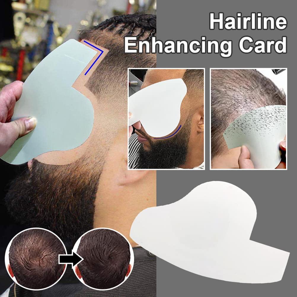 Zerone Hairline Enhancing Card Barber Line Up Beard Shaping Template, Hair Styling Tool for Edges and Crisp Lines with Color White (1)