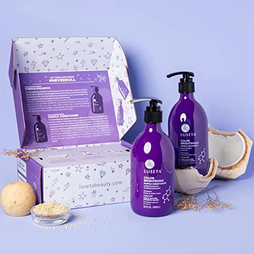 L LUSETA Luseta Purple Shampoo & Conditioner Set (16.9 oz each) and Purple Hair Mask (16.9 oz) Bundle