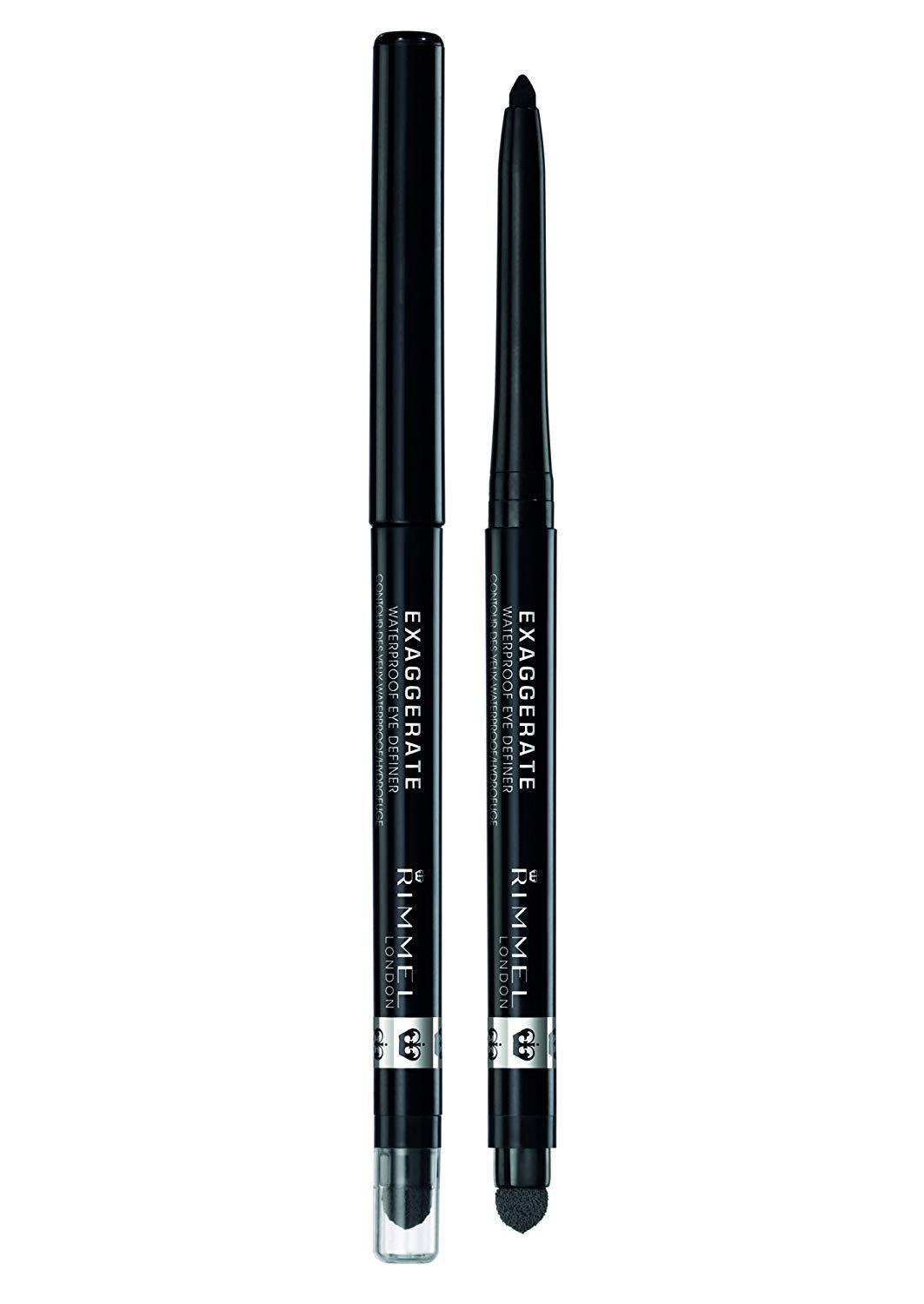 Rimmel Rimmel London Exaggerate Auto Waterproof Eye Definer Blackest Black 2 Count & Scandaleyes Waterproof Gel Pencil Eyeliner Black
