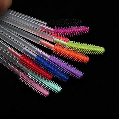 Generic 100 pcs Disposable Eyebrow Brush Mascara Wand Applicator Cosmetic Brushes Eyebrow Comb for Eyelash Extension (orange)