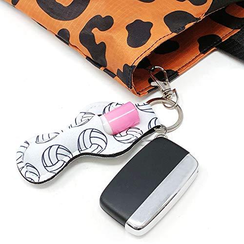 allydrew allydrew 10 Pack Chapstick Holder Keychain, Keyring for Lip Balm Lip Gloss Lipstick with 10 Pieces Metal Keyring Clasps, Volleyball
