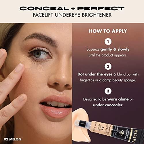 Milani Milani Conceal + Perfect Undereye Brightener for Treating Dark Circles, Face Lift Collection - Rose