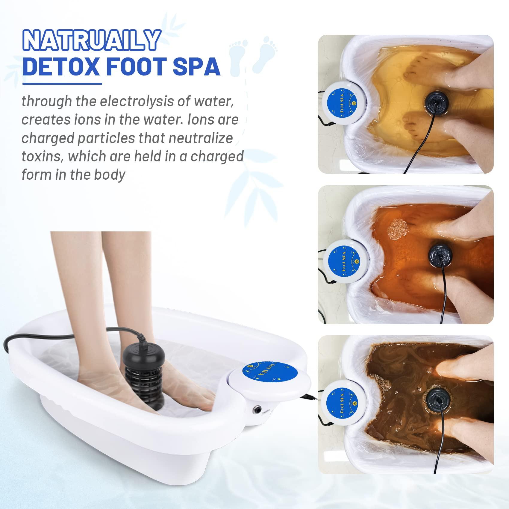 Lecaung Ionic Detox Foot Bath Machine, Personal Ionic Foot Cleanse Ionic Foot Bath SPA Machine for Home Beauty Salon Spa with Basin,100 Liners and Two Round Arrays