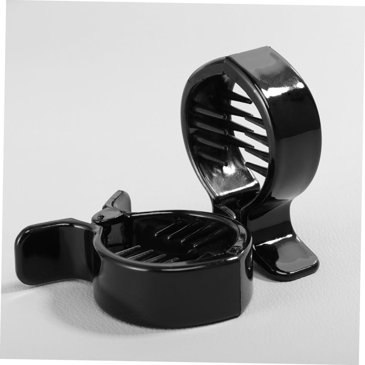 WOONEKY WOONEKY 2Pcs Black Round Inner Toothed Hair Clip Fish Tail Clip Ponytail Holder Strong Tension Hair Claw for Secure Styling and Comfortable Hold