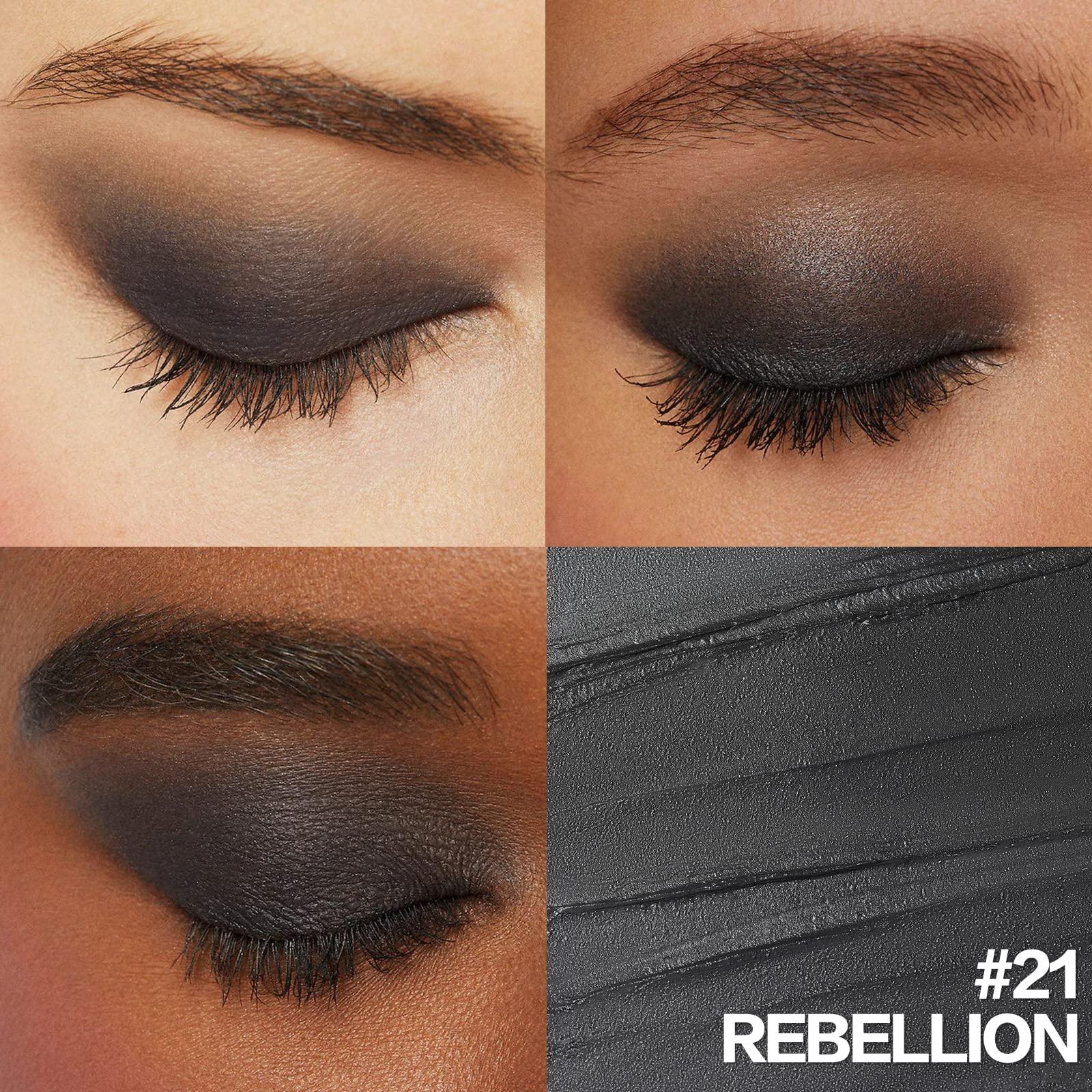 FOCALLURE FOCALLURE No Crease Eyeshadow Stick, Creamy Eye Shadow Stick, Matte & Shimmer Eyeshadow Pencil, Smudge-proof, Built-in Smudger, REBELLION