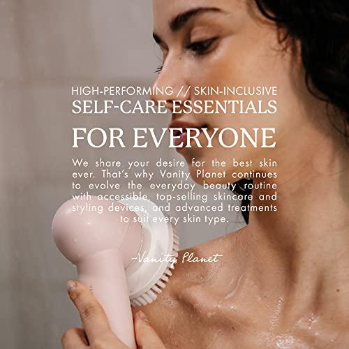 Vanity Planet Vanity Planet Raedia 2.0 Facial Cleansing Brush, 4 Interchangeable Brush Heads, Pink - Daily Cleansing Face Exfoliator for Glowing & Acne Prone Skin - Lightweight Silicone Water-Resistant Body Brush