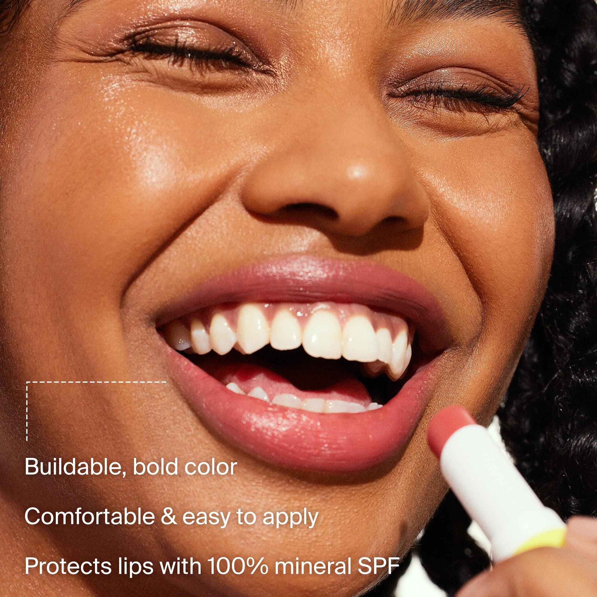 Supergoop! Supergoop! Lipshade 100% Mineral SPF 30 Hydrating Lipstick, Lucky Me (Rose) - Buildable, Bold Lip Color - Nourishes, Hydrates & Protects Lips - Natural Peppermint Flavor