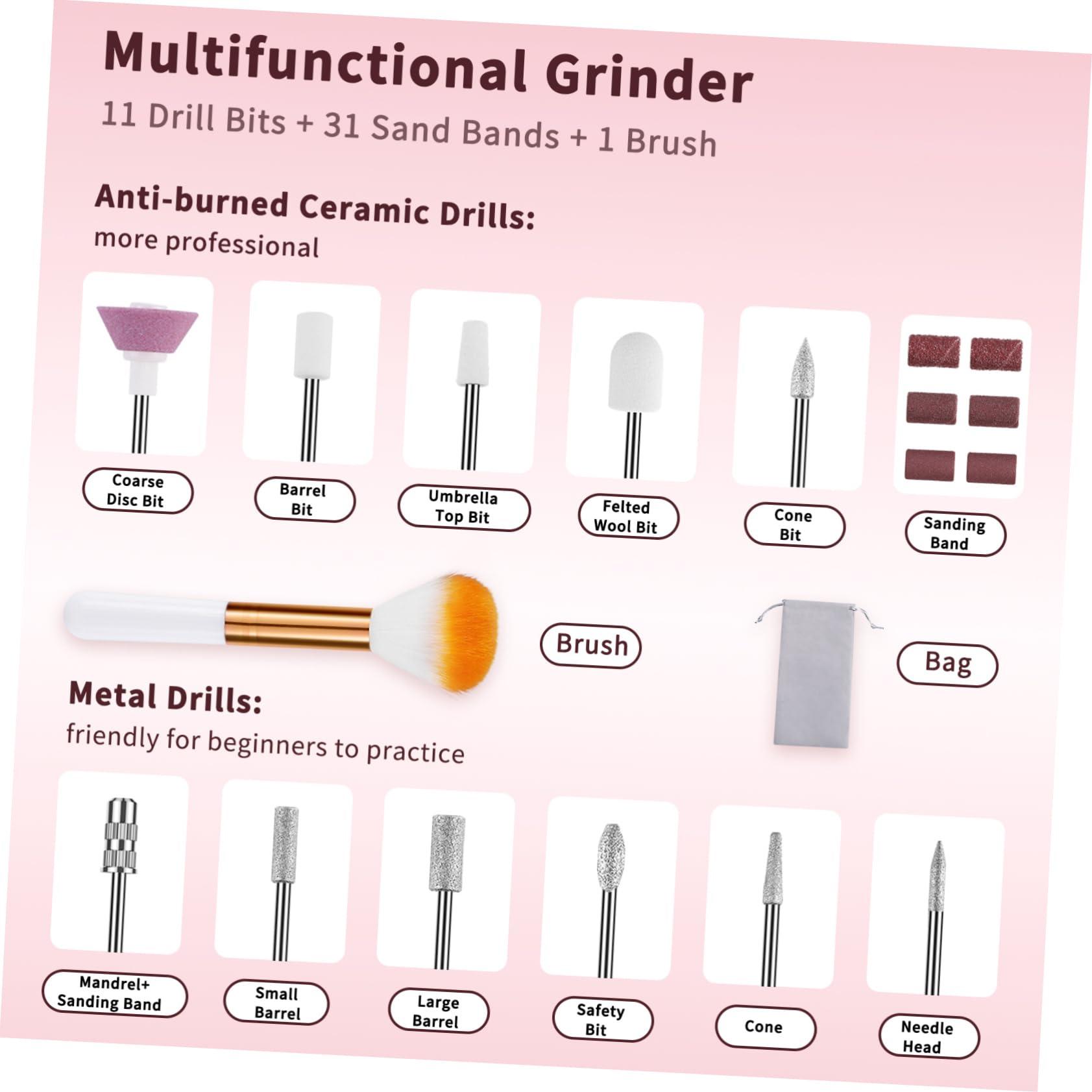 Beavorty Beavorty Professional Nail Tools Set Electric Nail Drill Machine 5 Speeds for Women