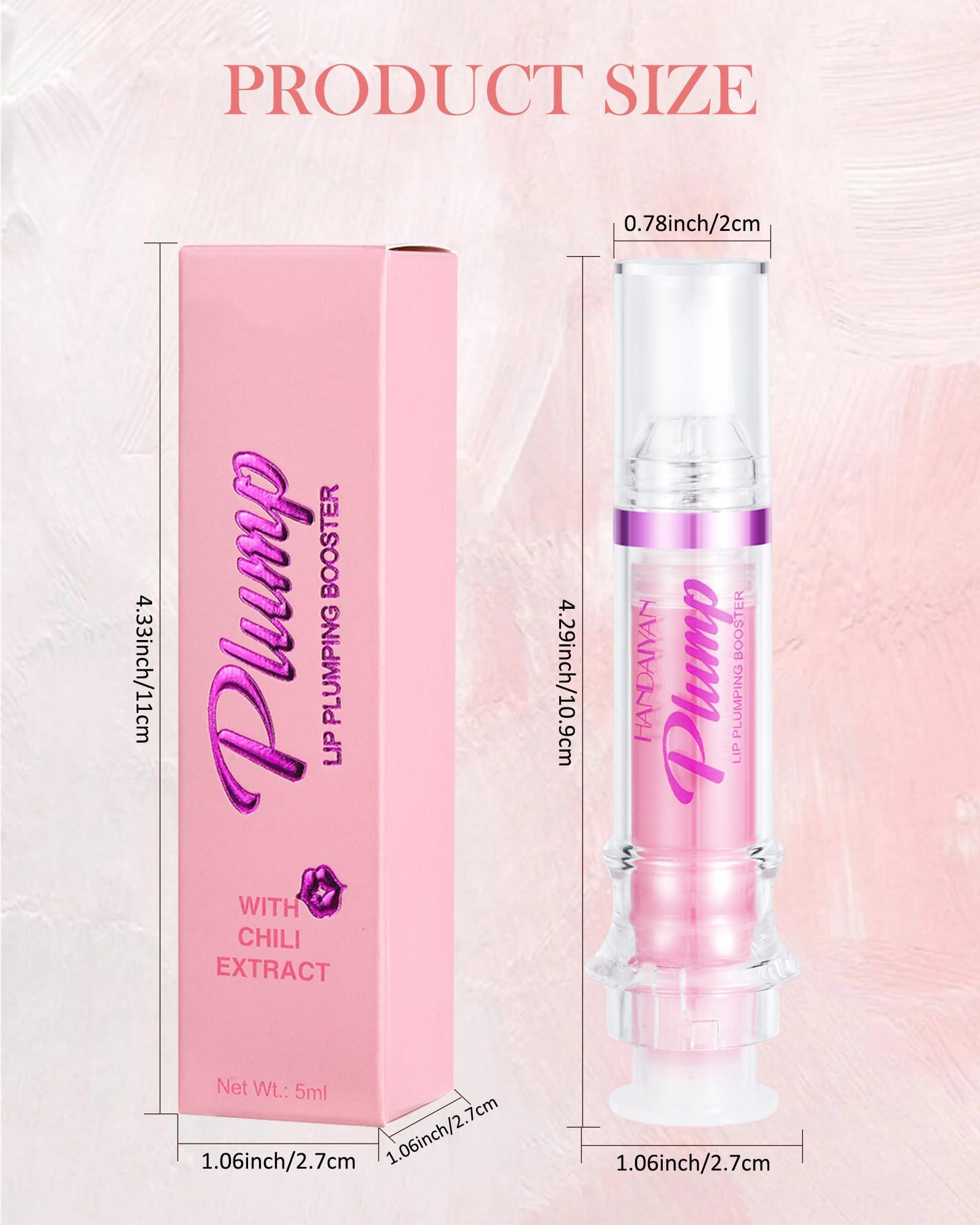 LYSdefeu Lip Plumping Booster-2Colors Spicy Lip Plumper Oil Lip Gloss, Plump and Pout Lip Plumper Hydrating Lip GLaze, Enhancing Plump Effect for Fuller Lips,Valentine's Day Makeup Gift for Women-03+04