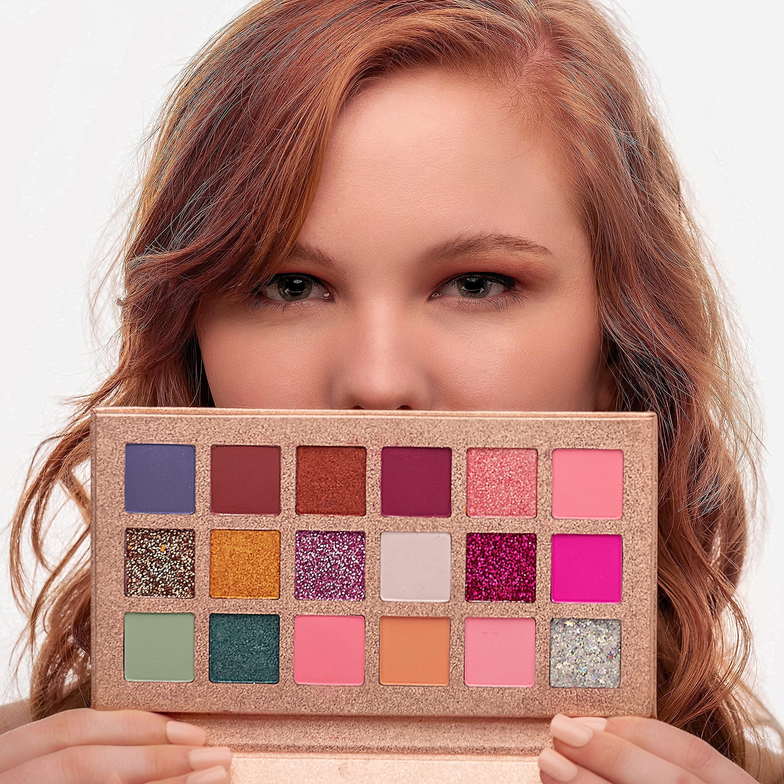 EPILYNX EPILYNX Eyeshadow Palette - 18 Blendable and Highly Pigmented Shades - Includes Matte and Sparkle Colors for All Occasions - Gluten Free Vegan by Dr. Liia