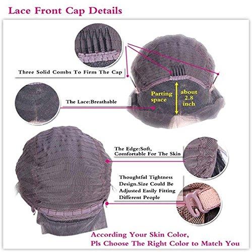 iVogue Hair Aunty Fumi Curly Human Hair Lace Front Wig 16inch Natural Black Color Virgin Malaysia Human Hair Wigs with Bleached Knots Baby Hair (16inch)