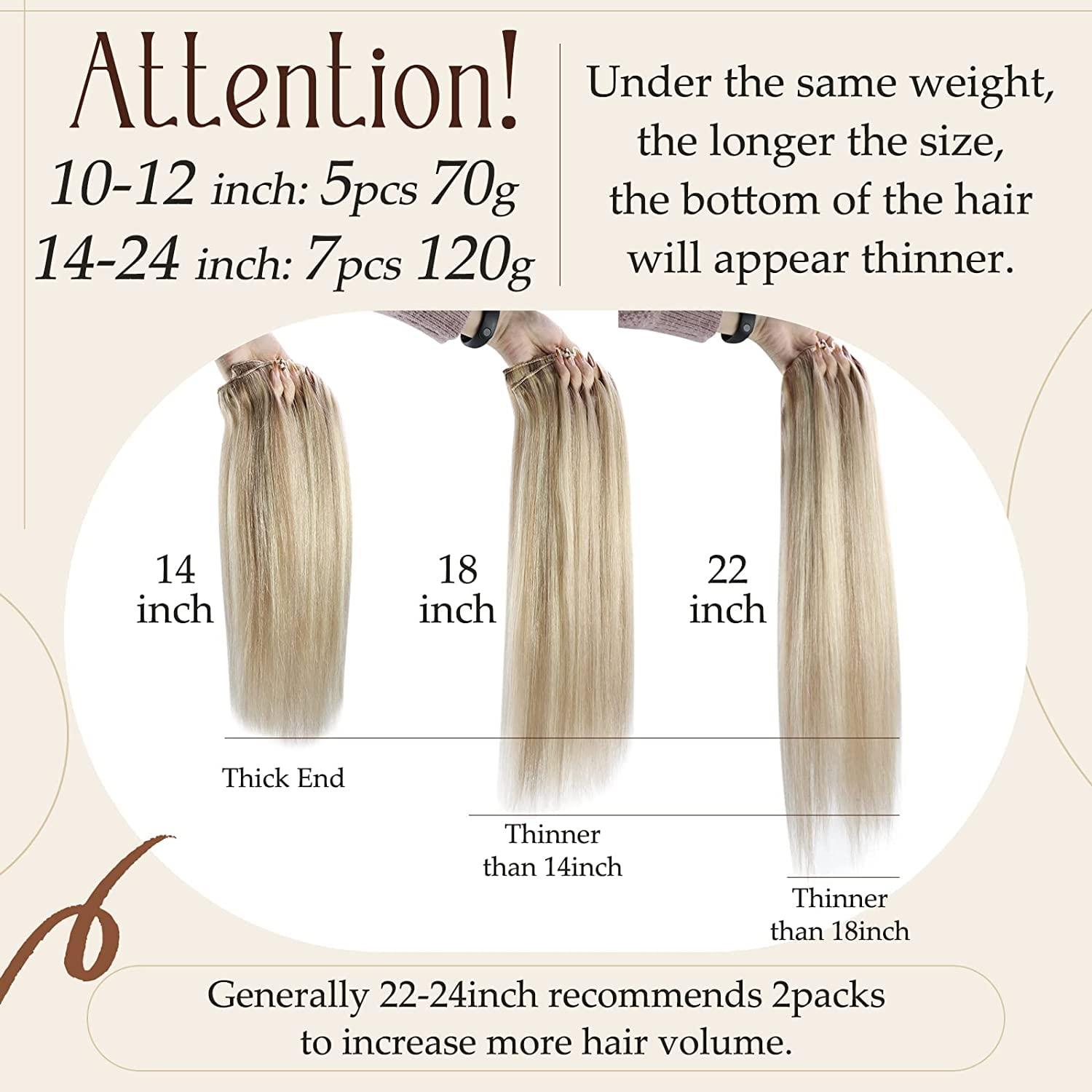 Sunny Hair [Easy Application] Sunny Clip in Human Hair Extensions Brown 150g 22inch