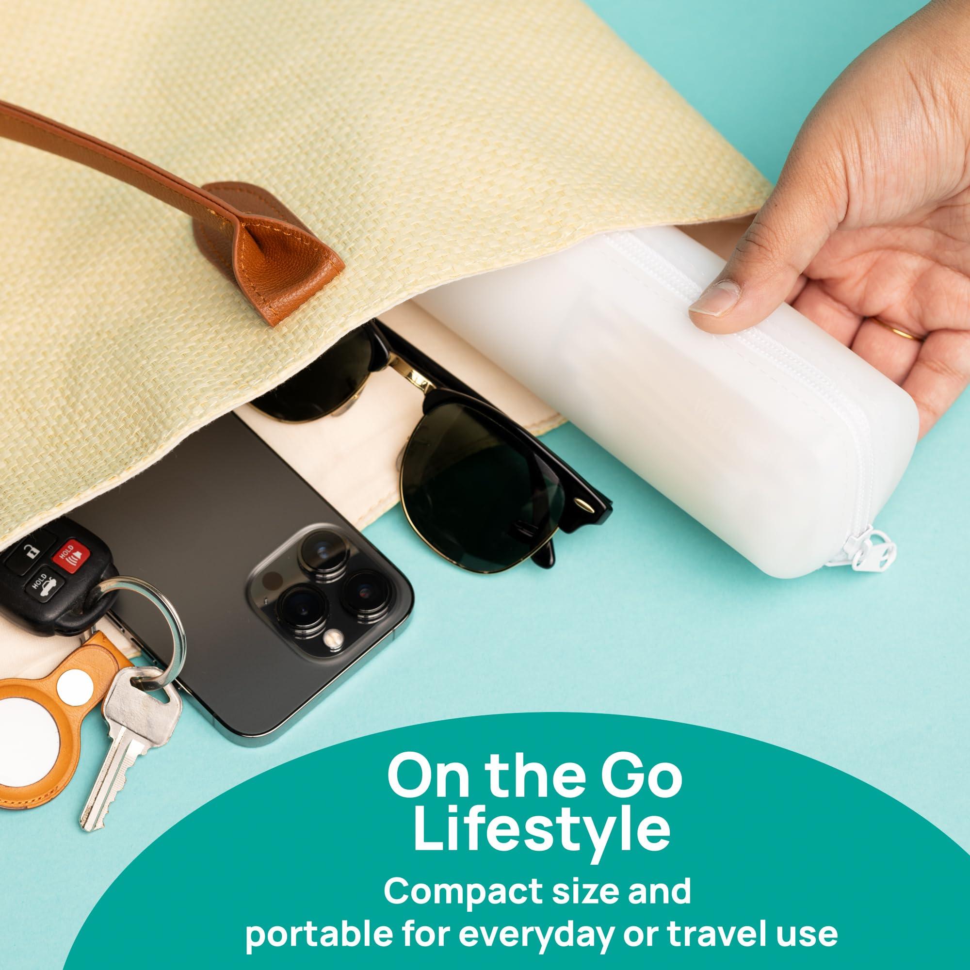 Visfresh Visfresh Cotton Round Swab Travel Case, 2 in 1 Portable Hair Accessories Organizer, Hair Tie Organizer, Hair Tie Holder, Bobby Pin Holder, Travel Qtips Case, Purse Organization, Floss Holder