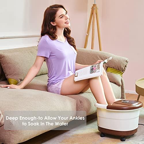 Ovitus Ovitus Foot Spa Bath Massager Motorized spa Massage Rollers with Heat Bubble Jets, Foot Bath Tub with Adjustable Temperature, Time Setting Super Large Size Pedicure Spa, Salt & Tea Tree Oil Available