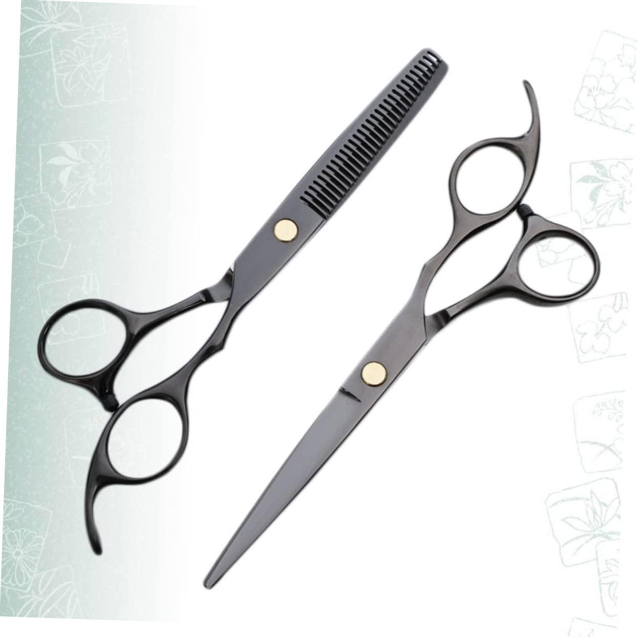 DOITOOL DOITOOL 2pcs Hairdressing Scissors Hair Salon Cutter Haircut Scissor Hair Styling Tools Barbers Shears Black