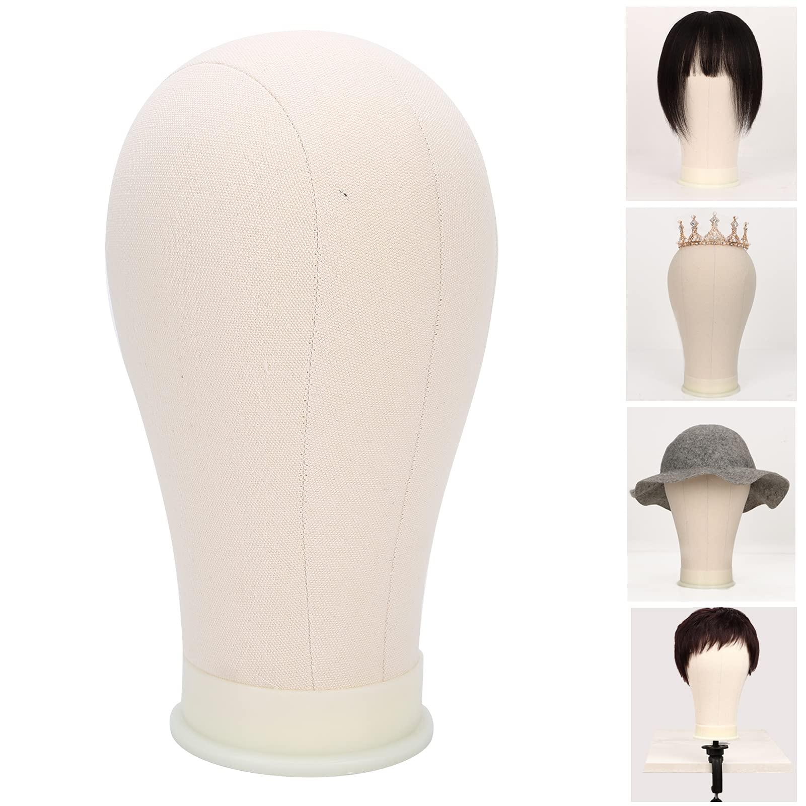 TIKATARER TIKATARER Wig Head, wig stand Cork Canvas Block Head For Styling And Display, Mannequin Head Stand for Styling and Display, Design for Wigs and Hats for Hairdressers and Salon Use (Canvas