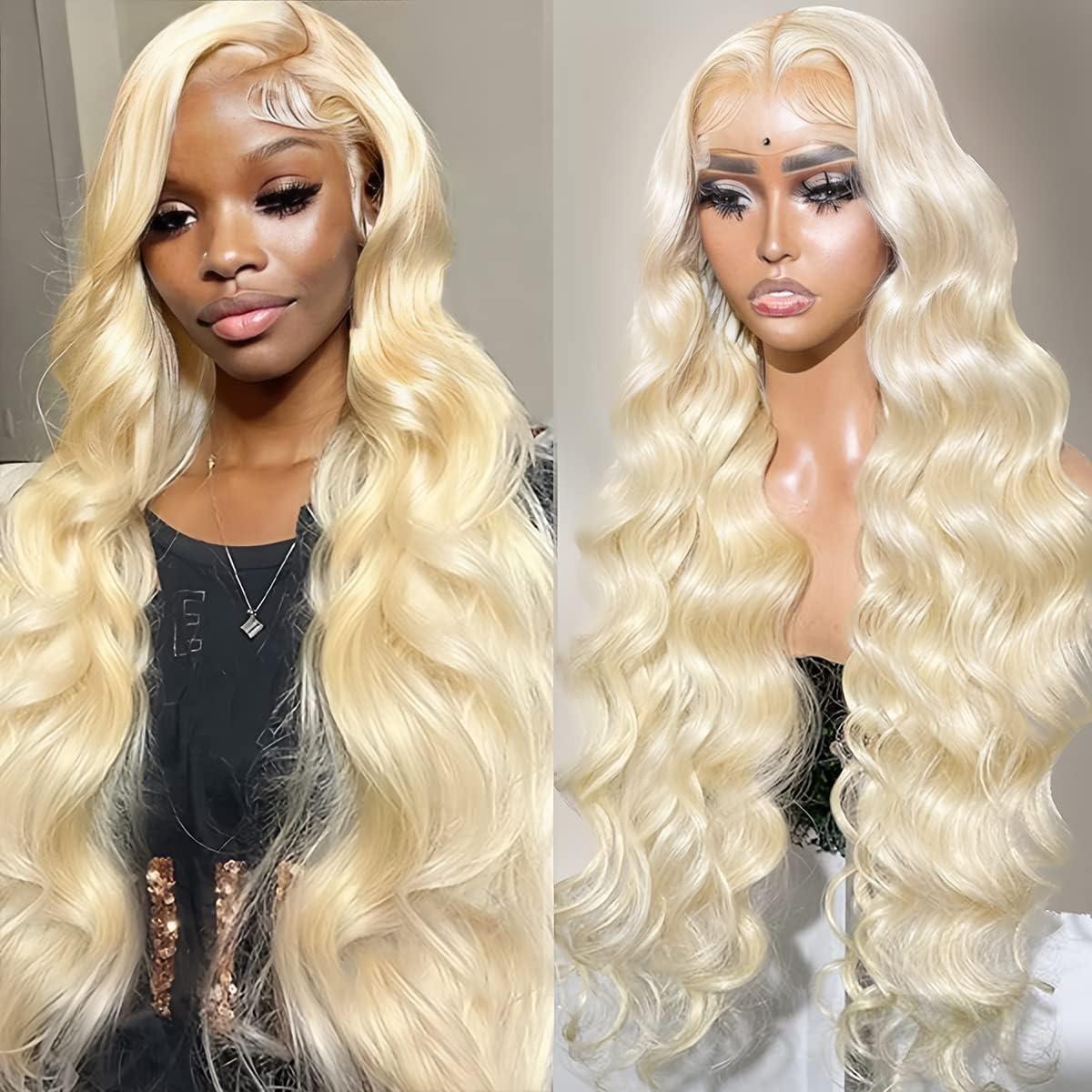 OOFUCF Alimubi hair 613 Lace Front Wig Human Hair Blonde Wig Human Hair 13x4 Body Wave Lace Front Wigs 180 Density 613 Body HD Lace Frontal Wig Glueless Wigs Human Hair Pre Plucked 40 inch