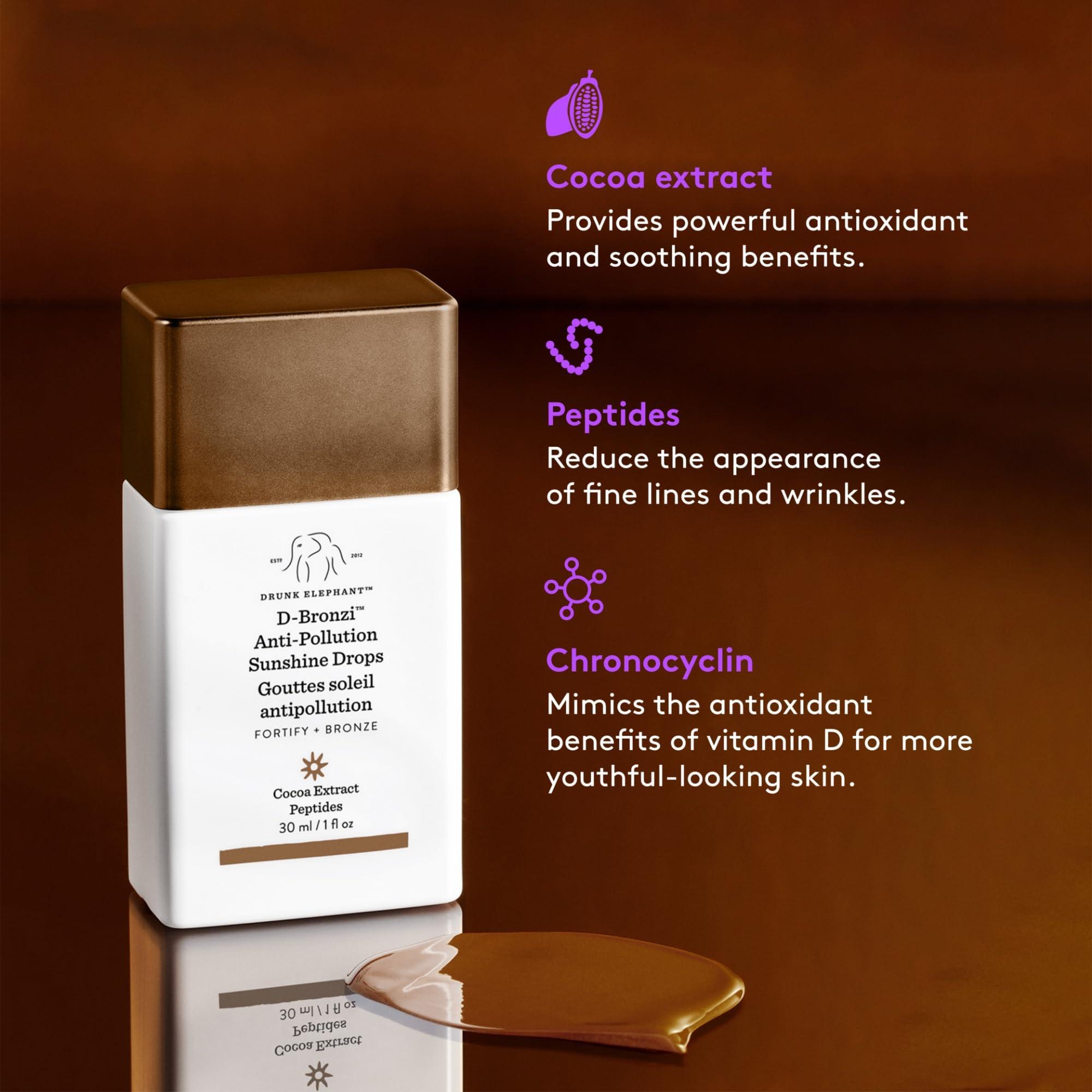 Drunk Elephant Drunk Elephant D-Bronzi Sunshine Drops - 30 ml/1 fl oz - Bronzing Color Serum Drops - Clean Clinical Skincare - Cruelty-Free - Dermatologist-Tested - Free of Essential Oils, Silicones, and Fragrance