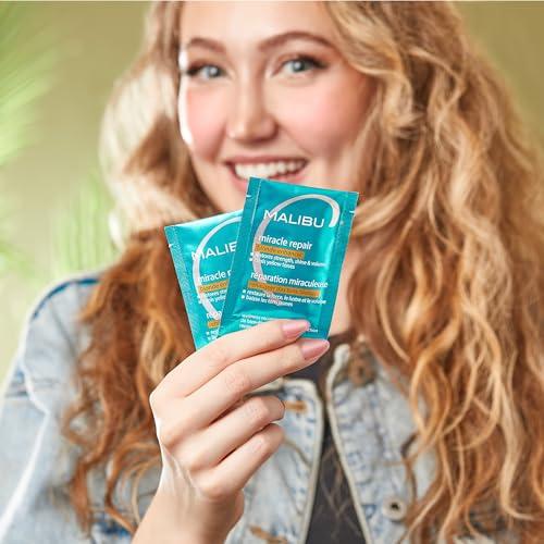 Malibu C Malibu C Miracle Repair Hair Reconstructor, Blonde Enhancer (1 Packet) - Nourishing Hair Repair Treatment for Damaged Blonde Strands - Relieves Hair Discoloration