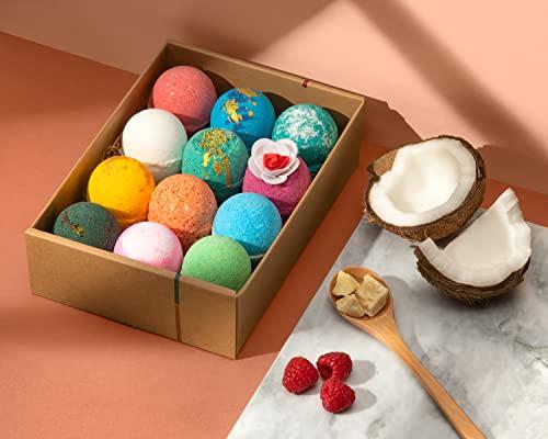 Lifearound2angels LifeAround2Angels New Faviorite Bath Bombs Gift Set 12 Pack Made in USA Fizzies, Shea & Coco Butter Dry Skin Moisturize, Handmade Birthday Mothers day Gifts idea for Her/Him, wife, girlfriend, kids