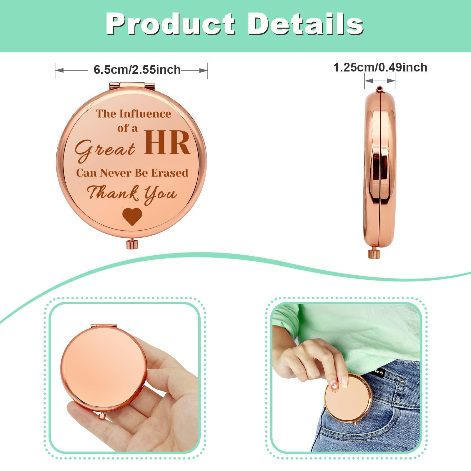 Mwphuy HR Appreciation Gifts HR Gift for Women Compact Makeup Mirror HR Director Gift Human Resources Gift Ideas HR Thank You Gifts Folding Makeup Mirror for HR Manager Coworker Birthday Retirement Gifts