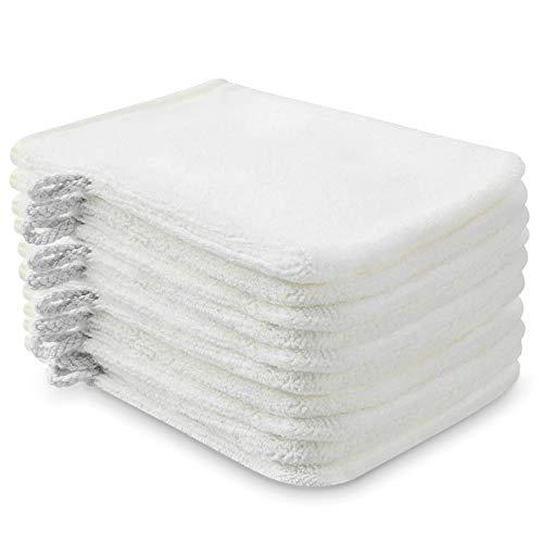 PHOGARY PHOGARY 10 Pack Microfiber Body Wash Mitts, Soft Face Mitten, Bath Spa Cloth, Reusable Makeup Remover Mitt Gloves, European Style Wash Cloth,6×8inch (white)