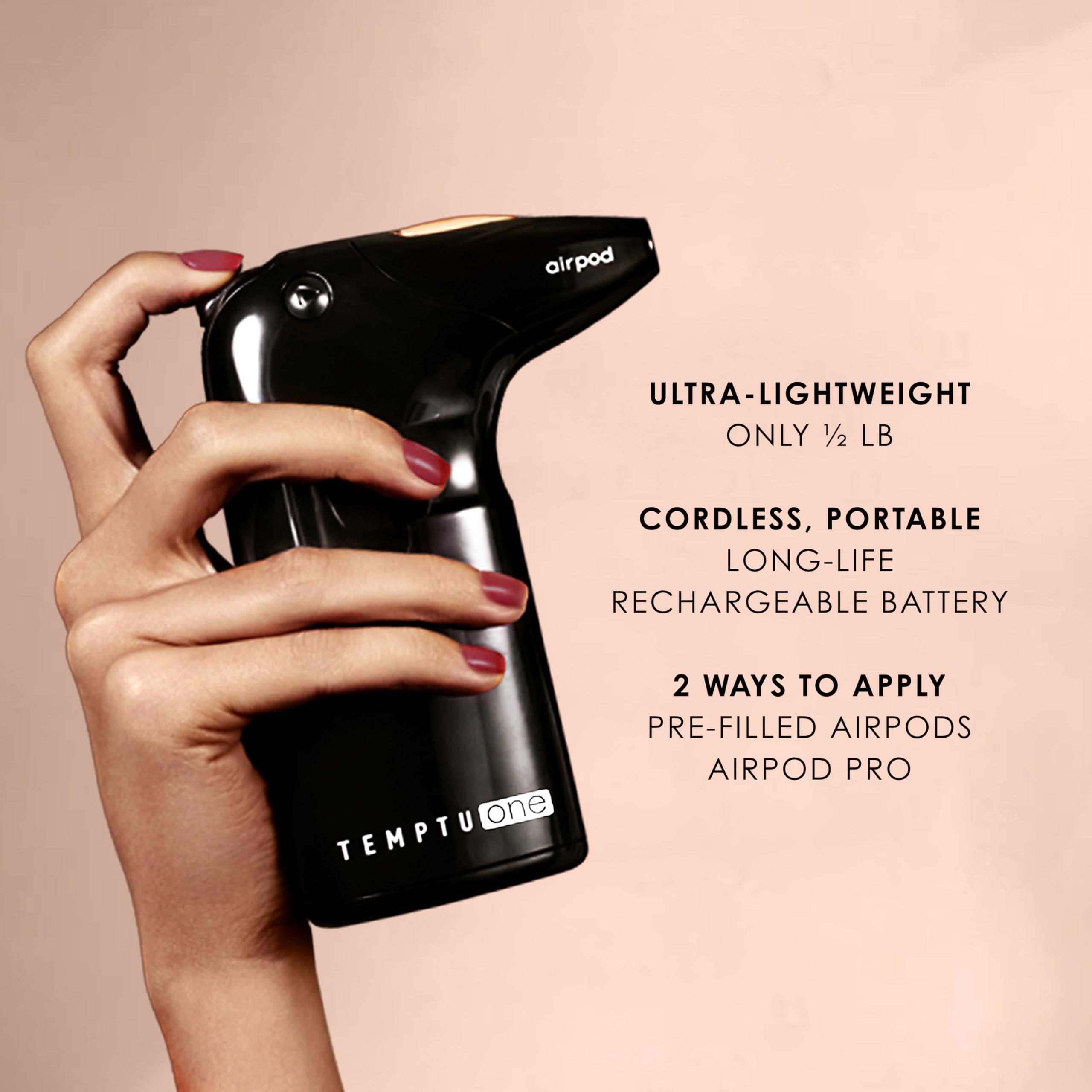 TEMPTU TEMPTU One Airbrush Make-up Kit for Complexion Perfection with Cordless Compressor, Dark & Airpod Pro Cartridge Bundle