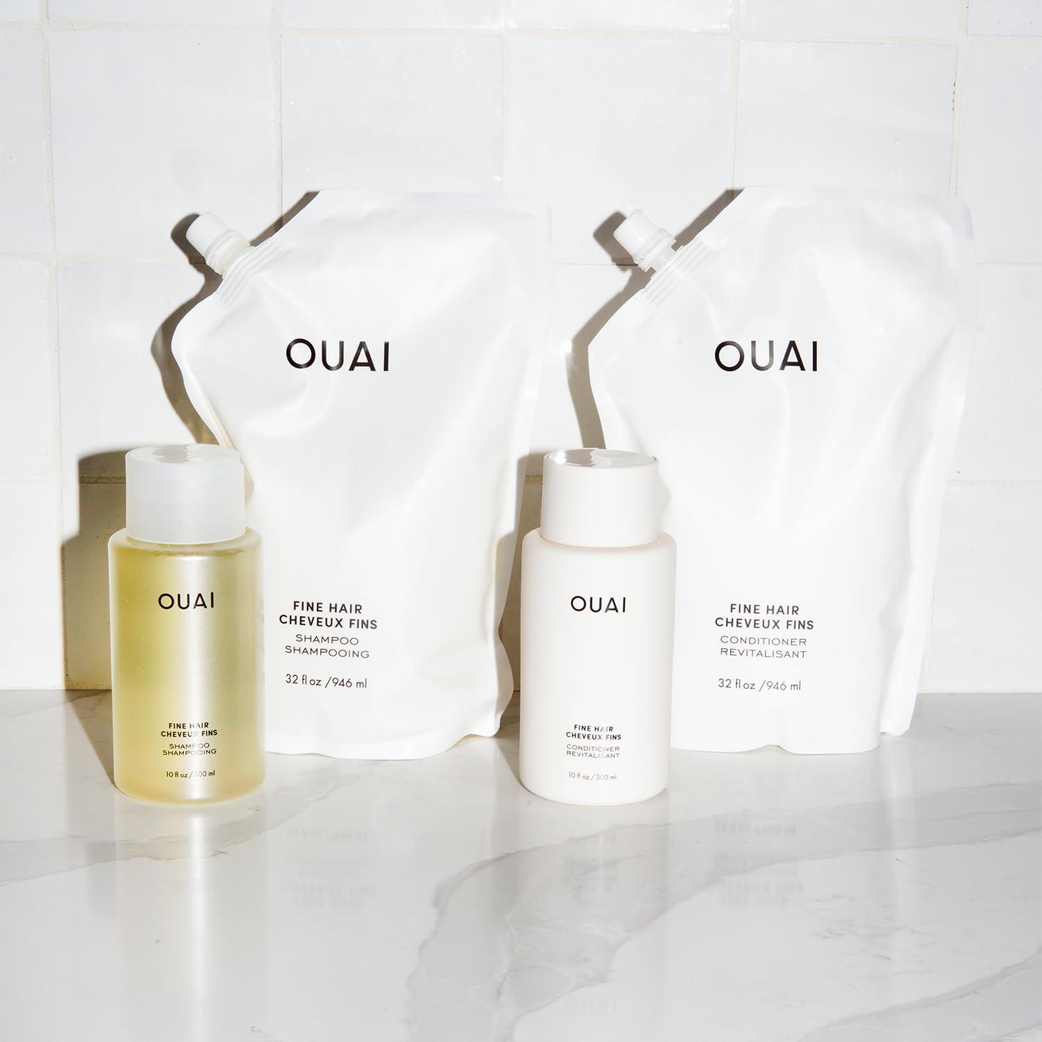 OUAI OUAI Fine Hair Conditioner-Volumizing Conditioner for Fine Hair Made with Keratin, Biotin and Chia Seed Oil - Adds Softness, Bounce and Volume - Free from Parabens, Sulfates, and Phthalates (10 oz)
