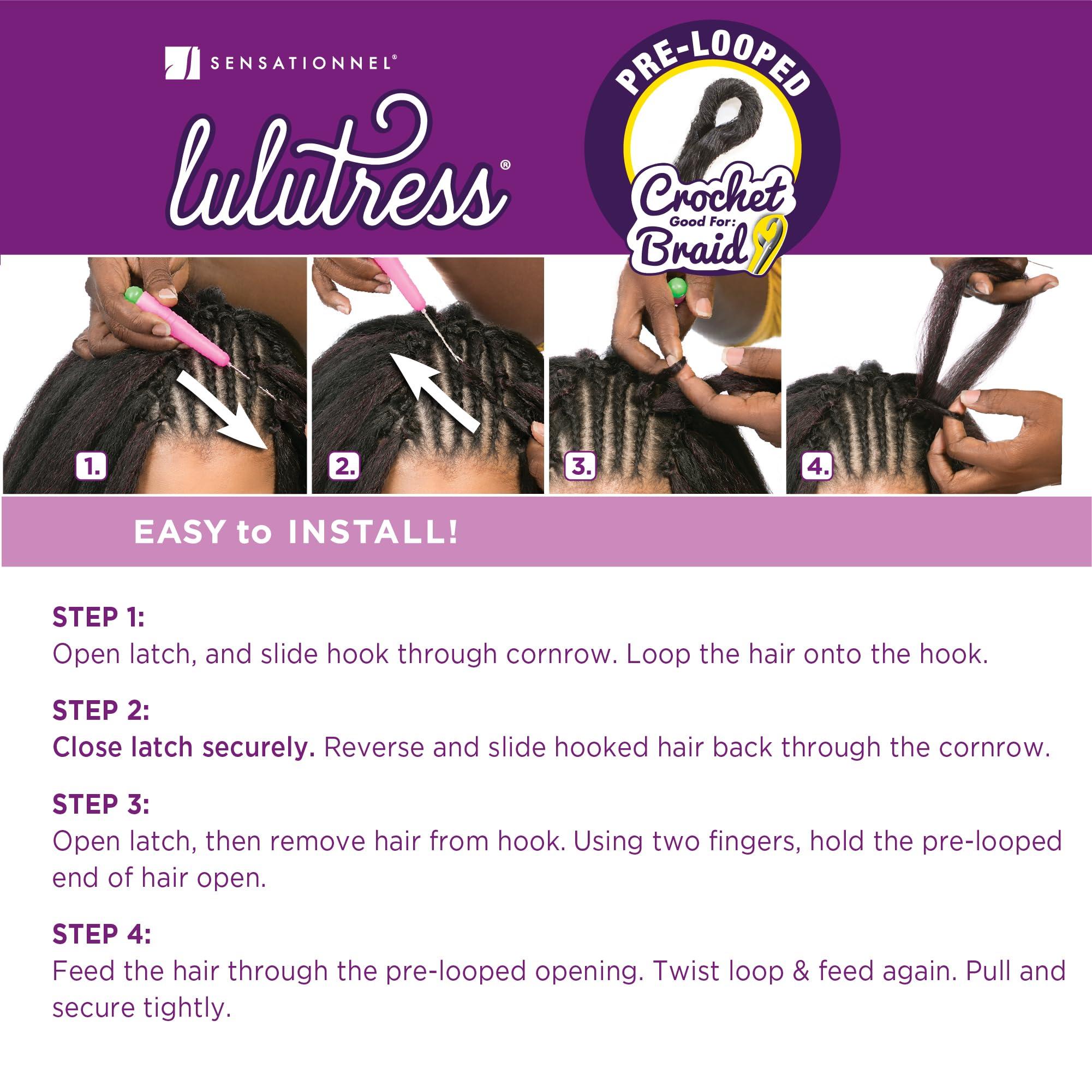 Sensationnel Sensationnel Lulutress crochet braiding hair - 3x fluffy passion twist 20 inch pre made crochet braids hair all kanekalon synthetic locs twists braids (1 pack, 2 DARKBROWN)