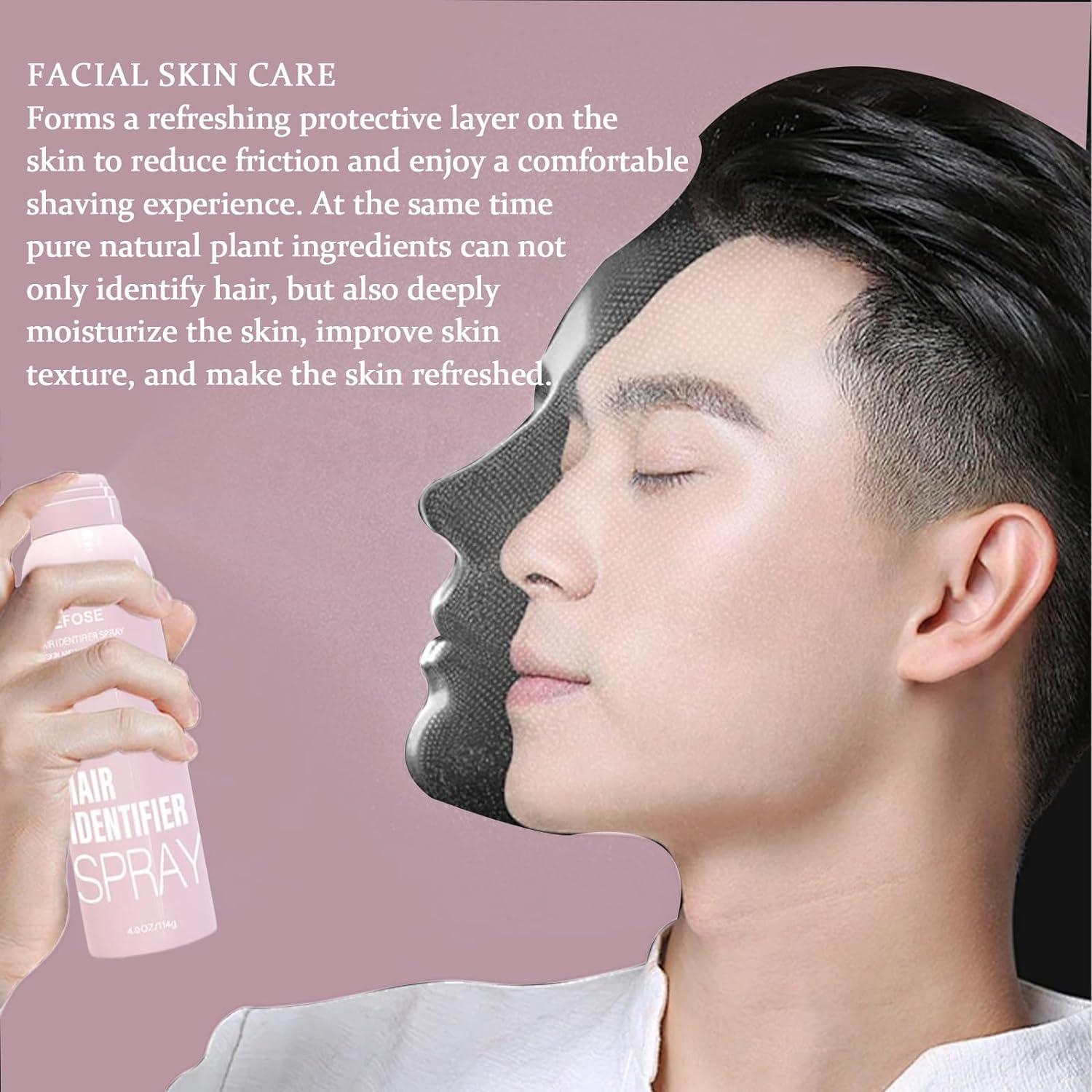 AZX Hair Identifier Spray for Face Shaving, Face Hair Identifier Spray, White Dermaplaning Spray Powder Hair Removal with 4 Shavers,Skin Dermaplaning Spray for Face (3PCS)